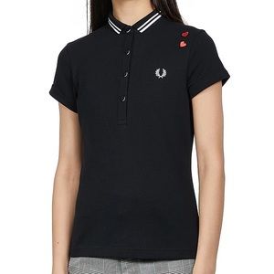 NWT Fred Perry x Amy Winehouse Black and White Polo shirt.